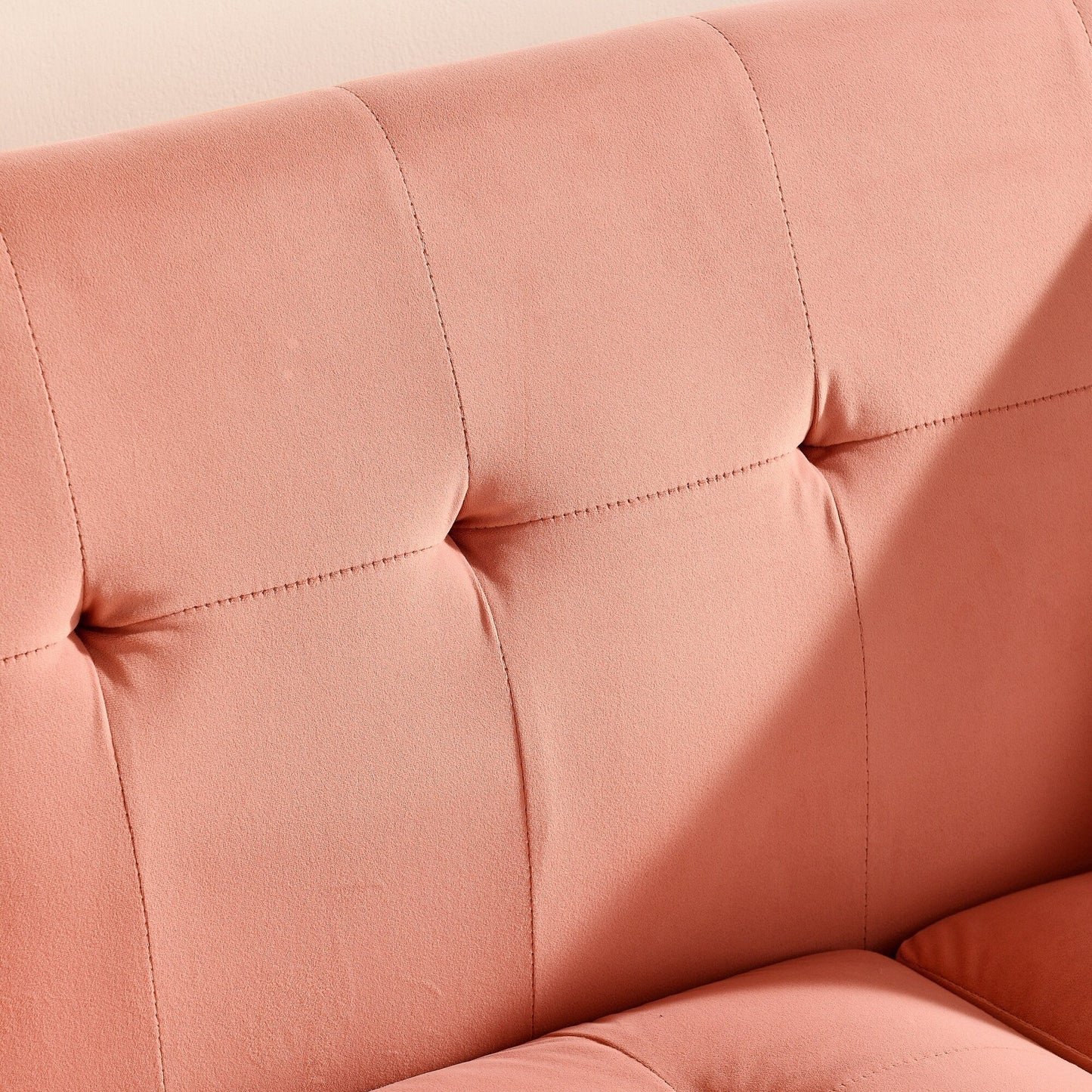 Foam Button Tufted Loveseat Sofa with Iron Legs