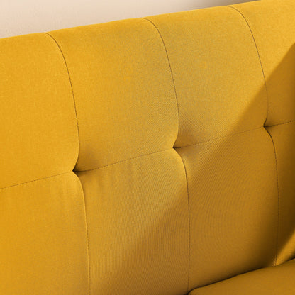 Foam Button Tufted Loveseat Sofa with Iron Legs