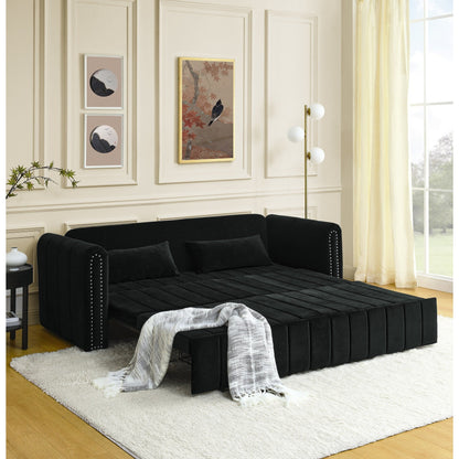 Foam Pull-Out 3-seater Sleeper Sofa Bed with Drawers