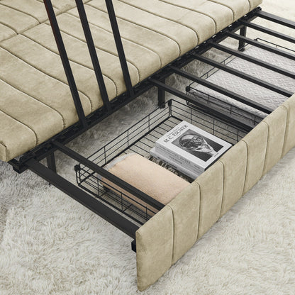 Foam Pull-Out 3-seater Sleeper Sofa Bed with Drawers