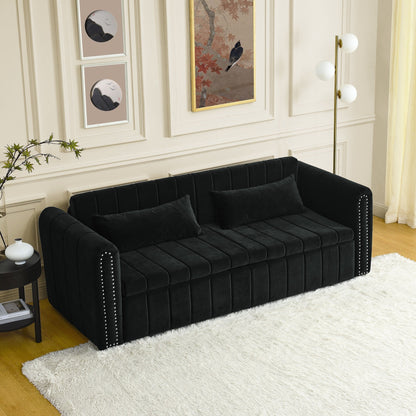 Foam Pull-Out 3-seater Sleeper Sofa Bed with Drawers