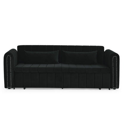 Foam Pull-Out 3-seater Sleeper Sofa Bed with Drawers