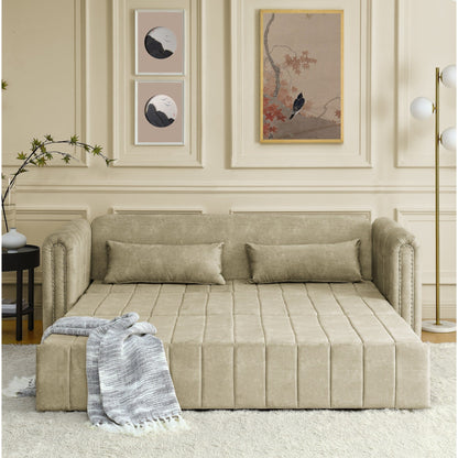 Foam Pull-Out 3-seater Sleeper Sofa Bed with Drawers