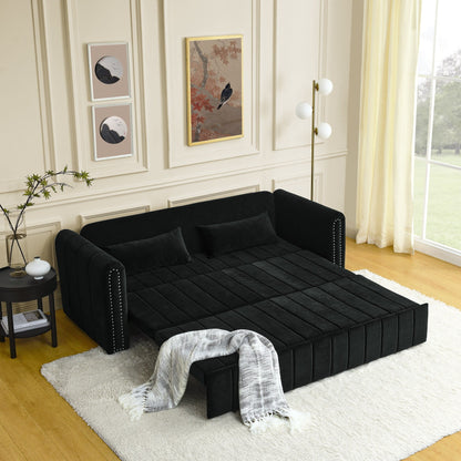 Foam Pull-Out 3-seater Sleeper Sofa Bed with Drawers