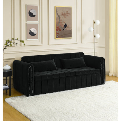 Foam Pull-Out 3-seater Sleeper Sofa Bed with Drawers