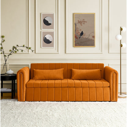 Foam Pull-Out 3-seater Sleeper Sofa Bed with Drawers