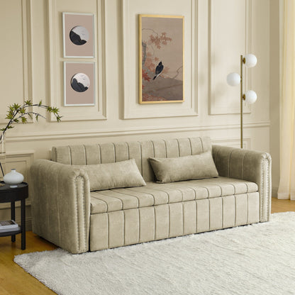 Foam Pull-Out 3-seater Sleeper Sofa Bed with Drawers