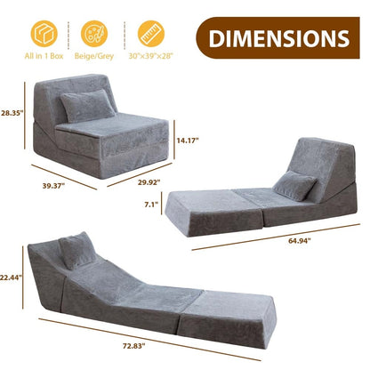 Fold Sofa Bed Sleeper Sofa Guest Chaise Lounge Floor Couch
