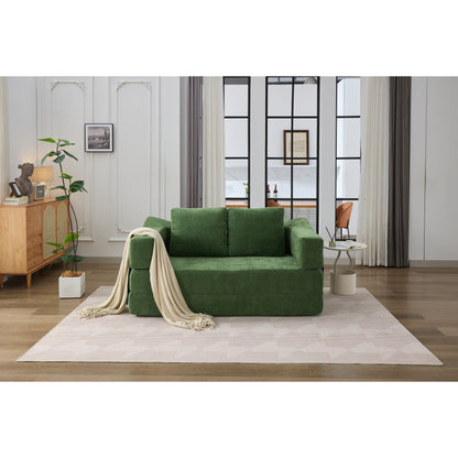 Fold-Out Convertible Sofa Bed & Floor Couch with Removable Backrest, Chenille Fabric, Perfect for Living Room, Bedroom