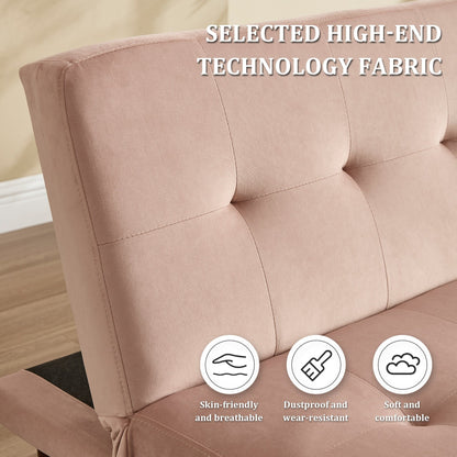 Foldable Fashion Sofa Bed High End Flannel Fabric Back Adjustable Sofa Recliner Futon, Modern Fashion Sofa with Charging Port