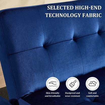 Foldable Fashion Sofa Bed High End Flannel Fabric Back Adjustable Sofa Recliner Futon, Modern Fashion Sofa with Charging Port