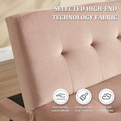 Foldable Fashion Sofa Bed High End Flannel Fabric Back Adjustable Sofa Recliner Futon, Modern Fashion Sofa with Charging Port