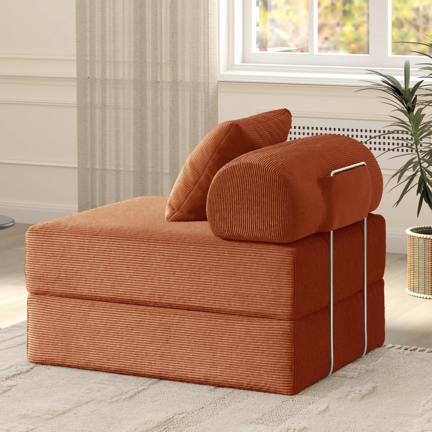 Foldable Sofa Fabric Sofa Bed, high Rebound Density Sponge Sofa