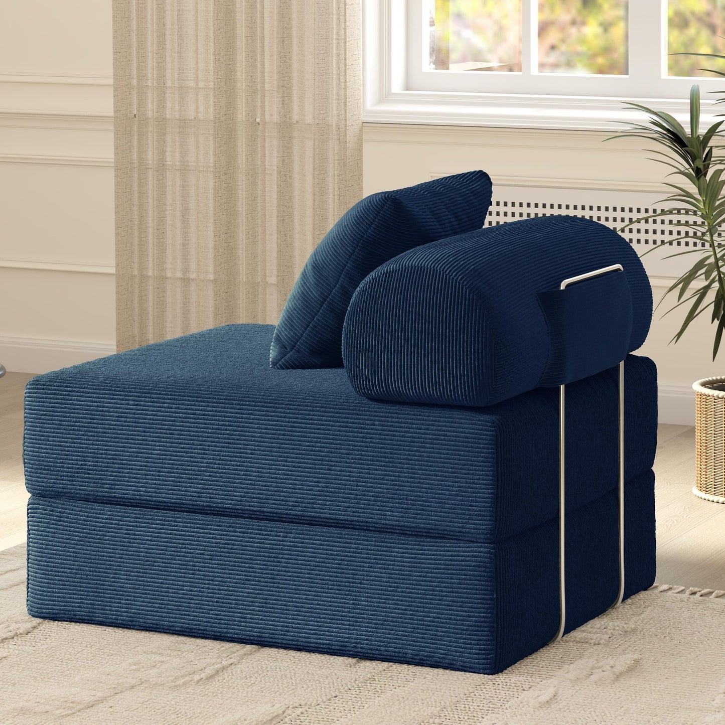 Foldable Sofa Fabric Sofa Bed, high Rebound Density Sponge Sofa