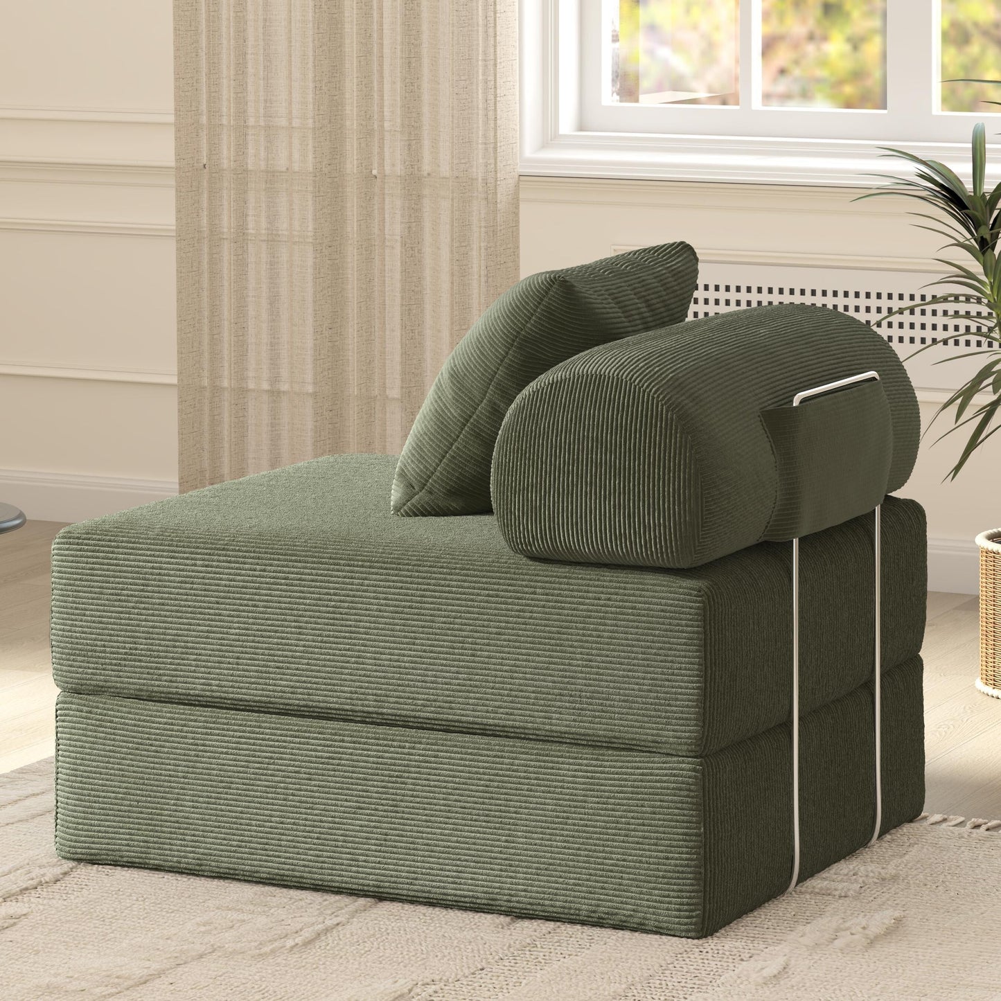 Foldable Sofa Fabric Sofa Bed, high Rebound Density Sponge Sofa