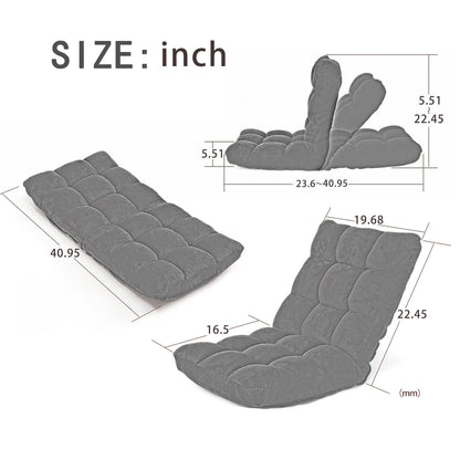Folding Lounge Chaise for Living Room and Bedroom, 5 Reclining Position, adjustable Foldable Leisure Sofa Video Gaming Sofa