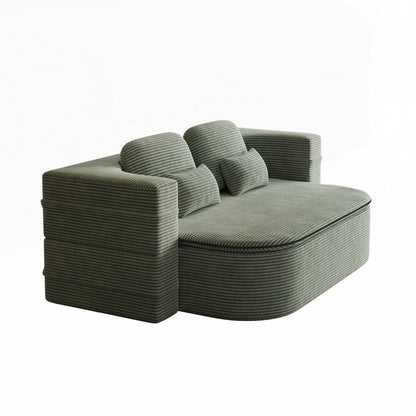Folding Mattress Sofa with Fixed Shape Frame Convertible Sleeper Foam Sofa Bed with Blanket