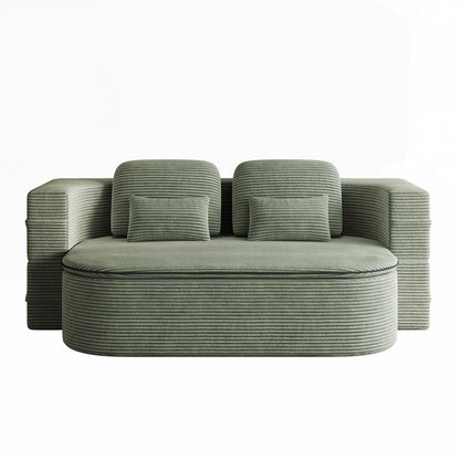 Folding Mattress Sofa with Fixed Shape Frame Convertible Sleeper Foam Sofa Bed with Blanket