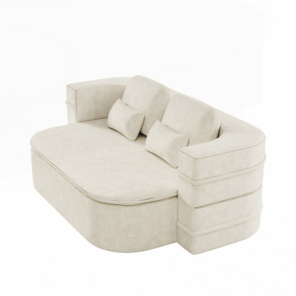 Folding Mattress Sofa with Fixed Shape Frame Convertible Sleeper Foam Sofa Bed with Blanket
