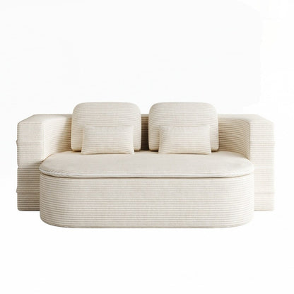 Folding Mattress Sofa with Fixed Shape Frame Convertible Sleeper Foam Sofa Bed with Blanket