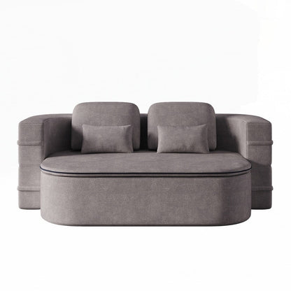 Folding Mattress Sofa with Fixed Shape Frame Convertible Sleeper Foam Sofa Bed with Blanket