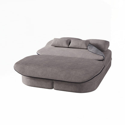 Folding Mattress Sofa with Fixed Shape Frame Convertible Sleeper Foam Sofa Bed with Blanket