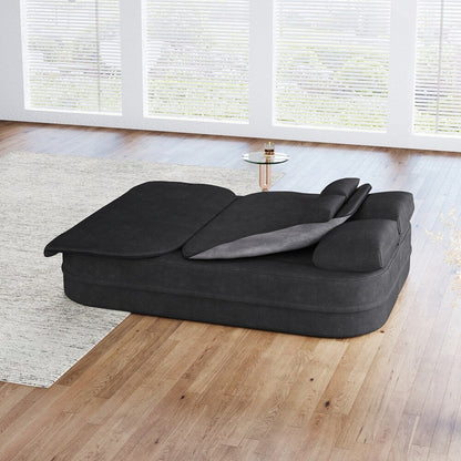 Folding Mattress Sofa with Fixed Shape Frame Convertible Sleeper Foam Sofa Bed with Blanket