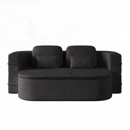 Folding Mattress Sofa with Fixed Shape Frame Convertible Sleeper Foam Sofa Bed with Blanket