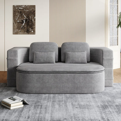 Folding Mattress Sofa with Fixed Shape Frame Convertible Sleeper Foam Sofa Bed with Blanket