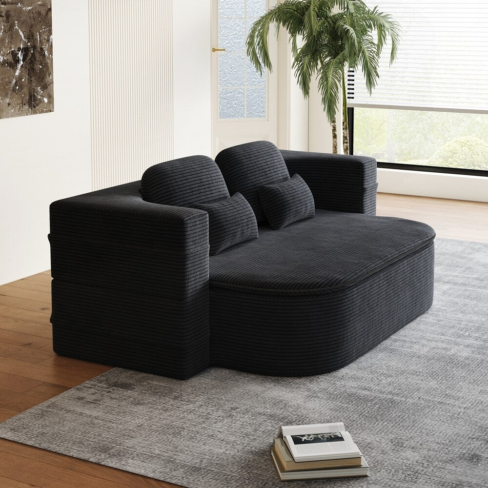 Folding Mattress Sofa with Fixed Shape Frame Convertible Sleeper Foam Sofa Bed with Blanket