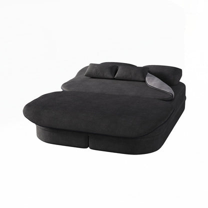 Folding Mattress Sofa with Fixed Shape Frame Convertible Sleeper Foam Sofa Bed with Blanket
