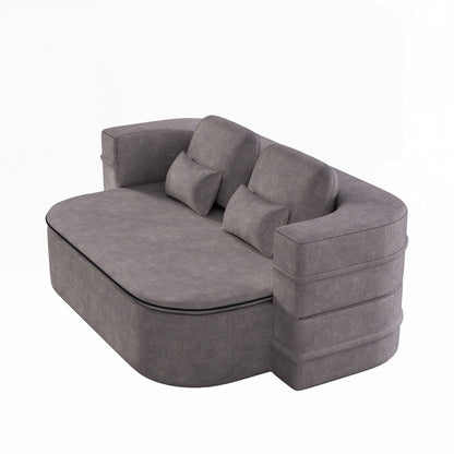 Folding Mattress Sofa with Fixed Shape Frame Convertible Sleeper Foam Sofa Bed with Blanket