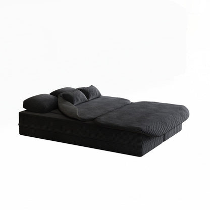 Folding Mattress Sofa with Fixed Shape Frame Convertible Sleeper Foam Sofa Bed with Blanket