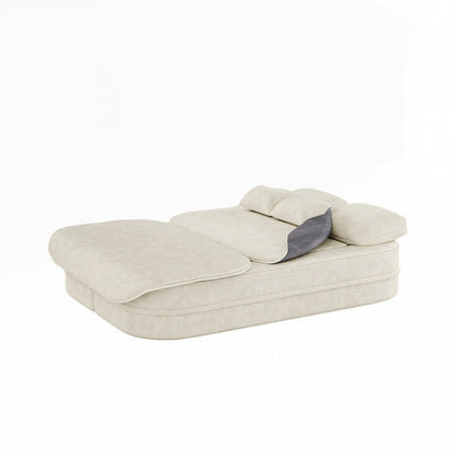 Folding Mattress Sofa with Fixed Shape Frame Convertible Sleeper Foam Sofa Bed with Blanket