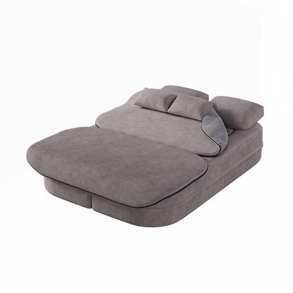 Folding Mattress Sofa with Fixed Shape Frame Convertible Sleeper Foam Sofa Bed with Blanket