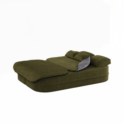Folding Mattress Sofa with Fixed Shape Frame Convertible Sleeper Foam Sofa Bed with Blanket