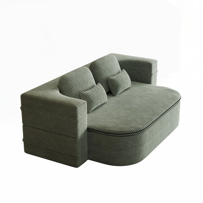 Folding Mattress Sofa with Fixed Shape Frame Convertible Sleeper Foam Sofa Bed with Blanket
