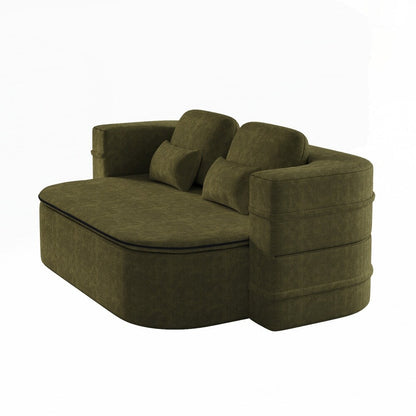 Folding Mattress Sofa with Fixed Shape Frame Convertible Sleeper Foam Sofa Bed with Blanket