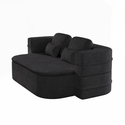 Folding Mattress Sofa with Fixed Shape Frame Convertible Sleeper Foam Sofa Bed with Blanket