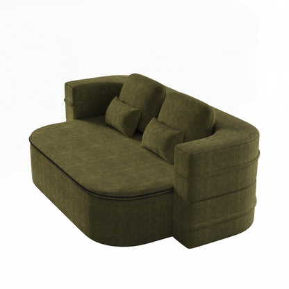 Folding Mattress Sofa with Fixed Shape Frame Convertible Sleeper Foam Sofa Bed with Blanket