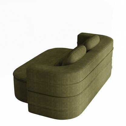Folding Mattress Sofa with Fixed Shape Frame Convertible Sleeper Foam Sofa Bed with Blanket