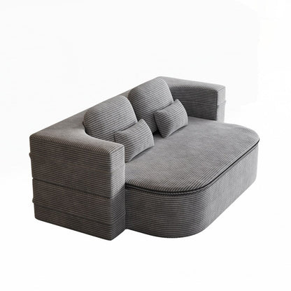 Folding Mattress Sofa with Fixed Shape Frame Convertible Sleeper Foam Sofa Bed with Blanket