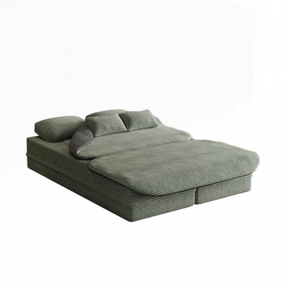 Folding Mattress Sofa with Fixed Shape Frame Convertible Sleeper Foam Sofa Bed with Blanket