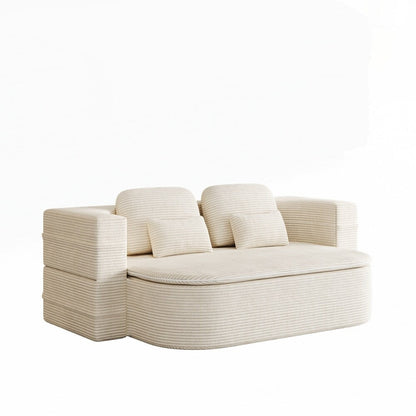 Folding Mattress Sofa with Fixed Shape Frame Convertible Sleeper Foam Sofa Bed with Blanket