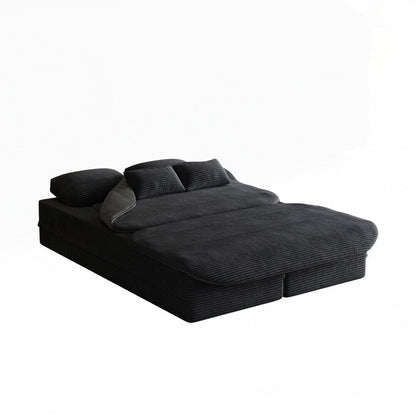 Folding Mattress Sofa with Fixed Shape Frame Convertible Sleeper Foam Sofa Bed with Blanket