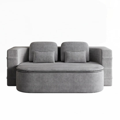 Folding Mattress Sofa with Fixed Shape Frame Convertible Sleeper Foam Sofa Bed with Blanket