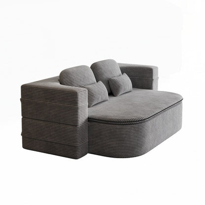 Folding Mattress Sofa with Fixed Shape Frame Convertible Sleeper Foam Sofa Bed with Blanket