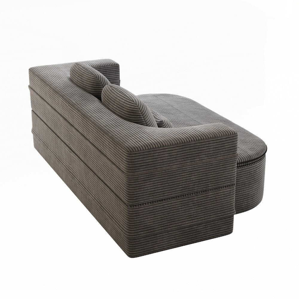 Folding Mattress Sofa with Fixed Shape Frame Convertible Sleeper Foam Sofa Bed with Blanket