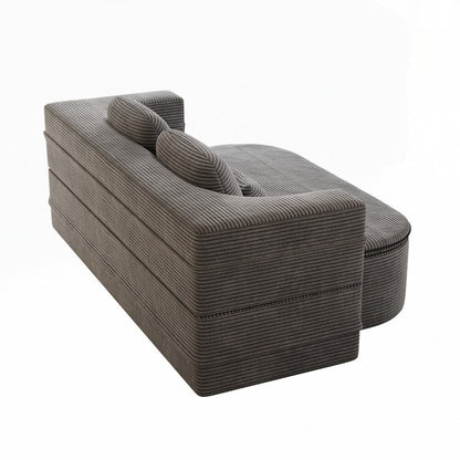 Folding Mattress Sofa with Fixed Shape Frame Convertible Sleeper Foam Sofa Bed with Blanket