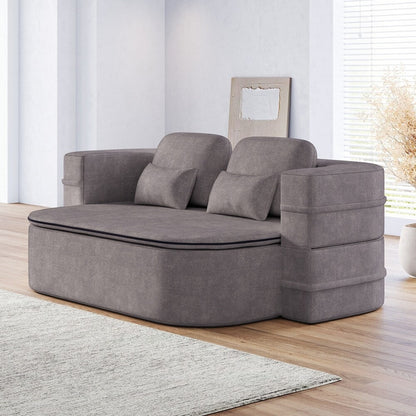 Folding Mattress Sofa with Fixed Shape Frame Convertible Sleeper Foam Sofa Bed with Blanket